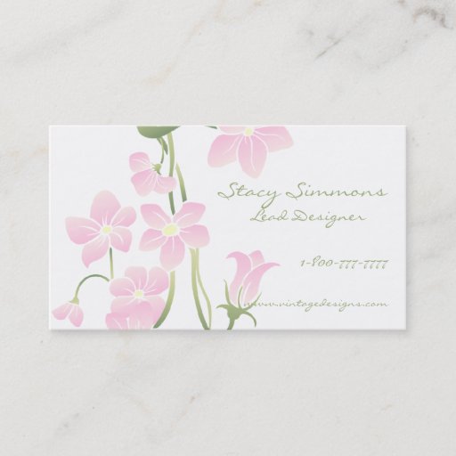 Customizable Spring Pink Flowers Business Cards