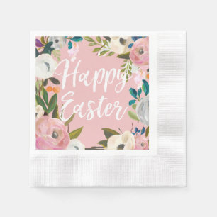 Spring Pink Happy Easter Napkins