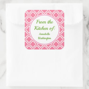 Spring Pink Kitchen Baking Retro Gift Stickers