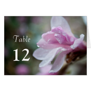 spring pink magnolia flower dinner table card. cards