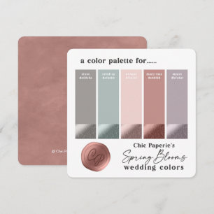 Spring Pink & Mauve Wedding Color Palette Card