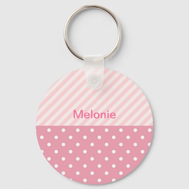 Spring Pink Patterns Keychain (Front)