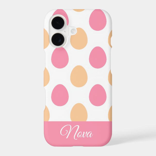 Spring Pink Peach Easter Eggs  Iphone Case (Back)