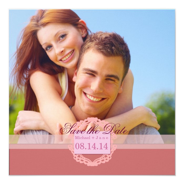 Spring pink save the date announcements