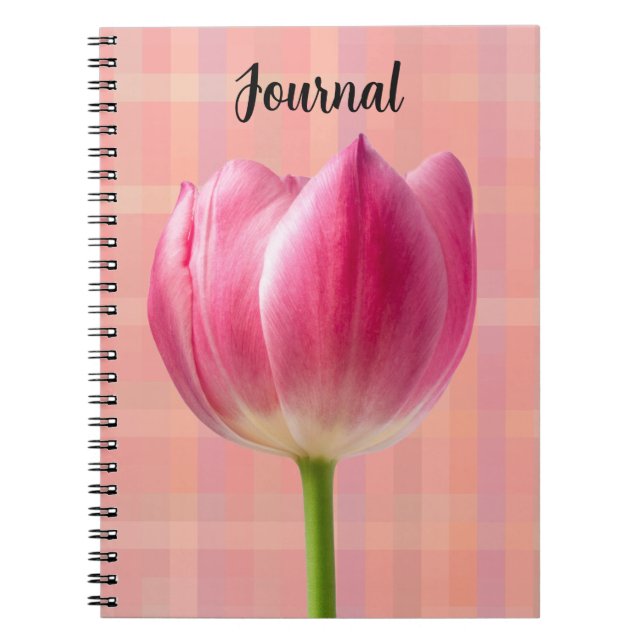 Spring Pink Tulip Art Flower Journal (Front)
