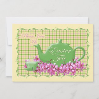 Spring Pinks and Teapot Easter Tea