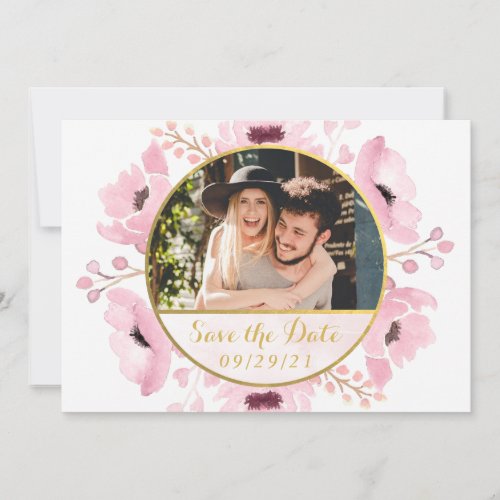 Spring Pinks Watercolor Floral Save The Date