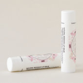 Spring Pinks Watercolor Floral Save The Date Lip Balm (Back)