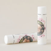 Spring Pinks Watercolor Floral Save The Date Lip Balm (Rotated Right)