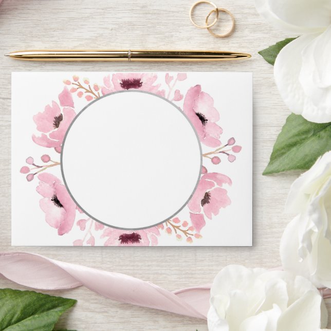 Spring Pinks Watercolor Floral Wedding Collection Envelope (Wedding)