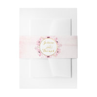 Spring Pinks Watercolor Floral Wedding Collection Invitation Belly Band