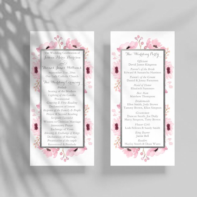 Spring Pinks Watercolor Floral Wedding Collection Program (Creator Uploaded)