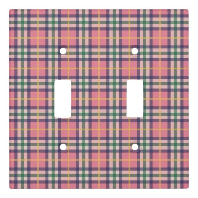 Spring Plaid Pattern Light Switch Cover (Front)