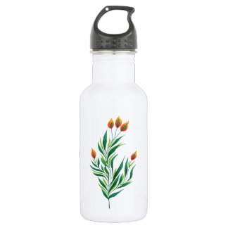 Spring Plant Drawing Abstract Botanical Art Stainless Steel Water Bottle