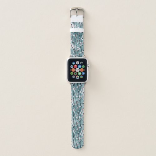 Spring Plum Blossom Floral Pattern Apple Watch Band