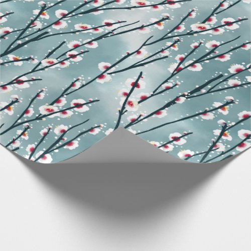 Spring Plum Blossom Floral Pattern Wrapping Paper