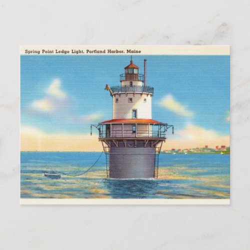 Spring Point Ledge Light Portland Harbor Maine Postcard