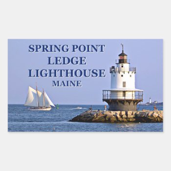 Spring Point Ledge Lighthouse  Maine Stickers by LighthouseGuy at Zazzle