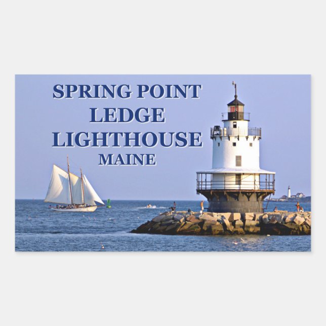 Spring Point Ledge Lighthouse, Maine Stickers (Front)
