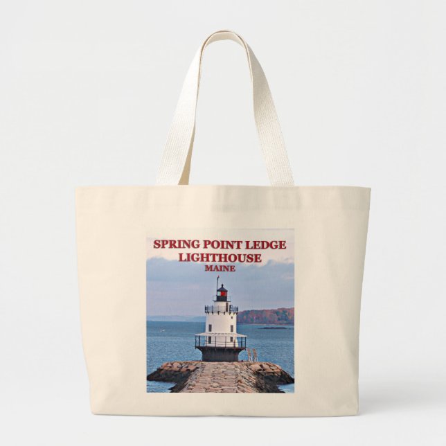 Spring Point Ledge Lighthouse, Maine Tote Bag (Front)