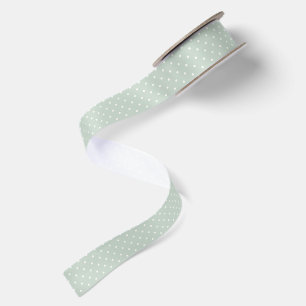 Spring Polka Dots Classic Muted Sage Satin Ribbon