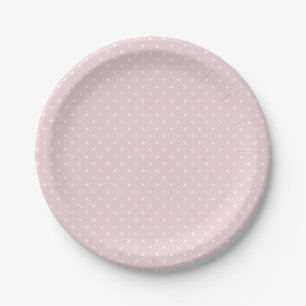 Spring Polka Dots Classic Soft Blush Paper Plates