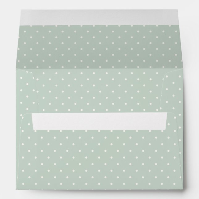 Spring Polka Dots Micro | Muted Sage Envelope (Back (Bottom))