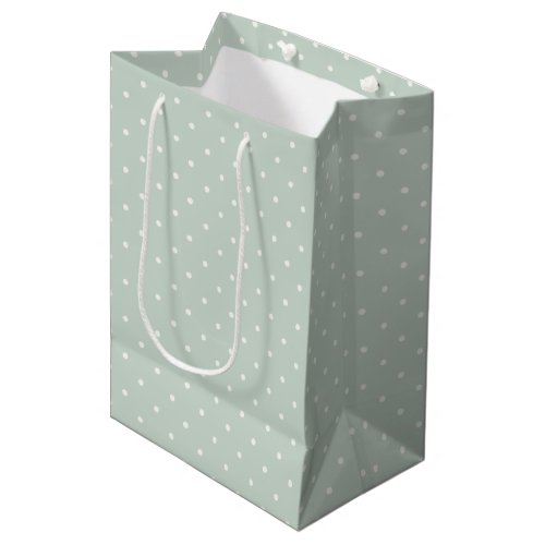 Spring Polka Dots Micro | Muted Sage Medium Gift Bag