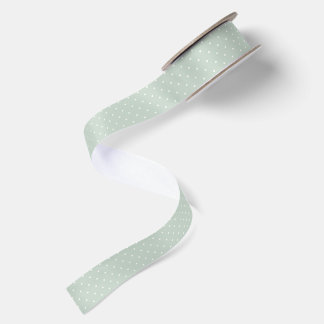 Spring Polka Dots Micro | Muted Sage Satin Ribbon