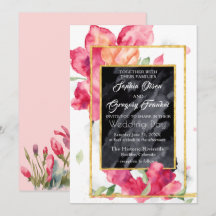 Spring Poppies Blackboard Wedding Invitation