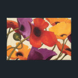 Spring Poppies Canvas Print<br><div class="desc">© Shirley Novak / Wild Apple. A bunch of beautiful, bright colored flowers in orange, purple, and yellow hues. The flowers are leaning towards the right.</div>