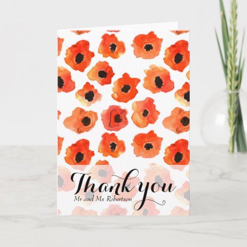 Spring poppy flowers Thank You Card