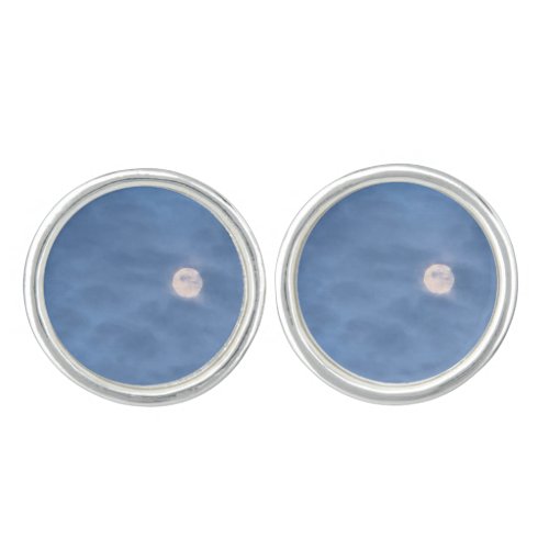 Spring Prelude Full Moon with Clouds Cufflinks