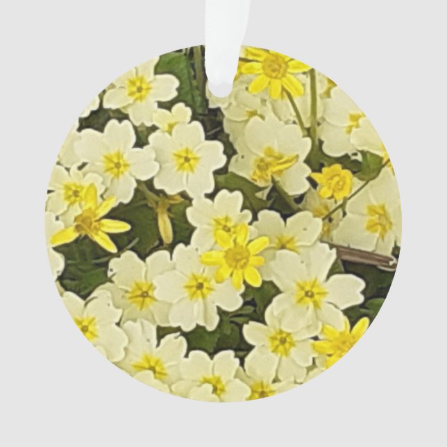 Spring Primroses Acrylic Ornament (Front)