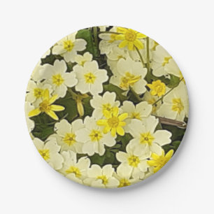 Spring Primroses Paper Plate