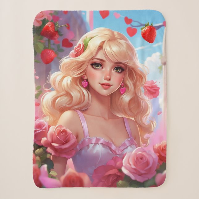 Spring princess  sherpa blanket (Front)