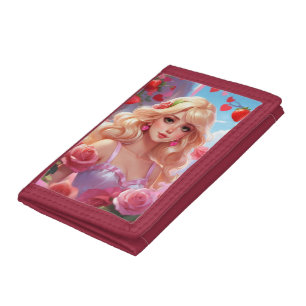 Spring princess tri-fold wallet