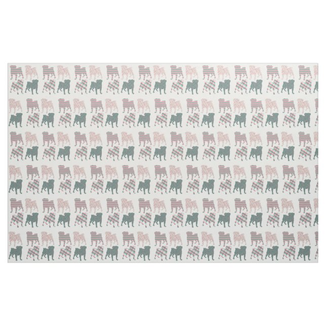Spring Pugs - Silhouette Fabric (Yard)