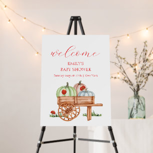 Spring Pumpkin Labybug Baby Shower Welcome Sign