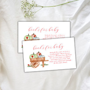 Spring Pumpkin Labybug Books For Baby Shower Enclosure Card