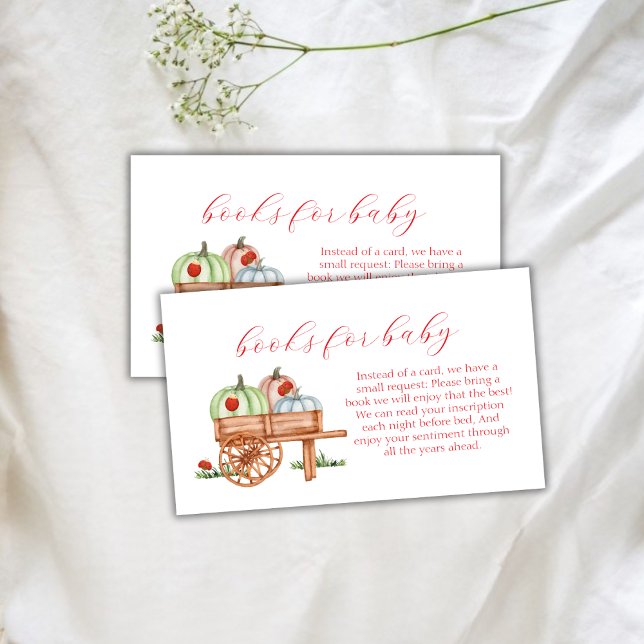 Spring Pumpkin Labybug Books For Baby Shower Enclosure Card (Spring Pumpkin Labybug Books For Baby Shower Enclosure Card)
