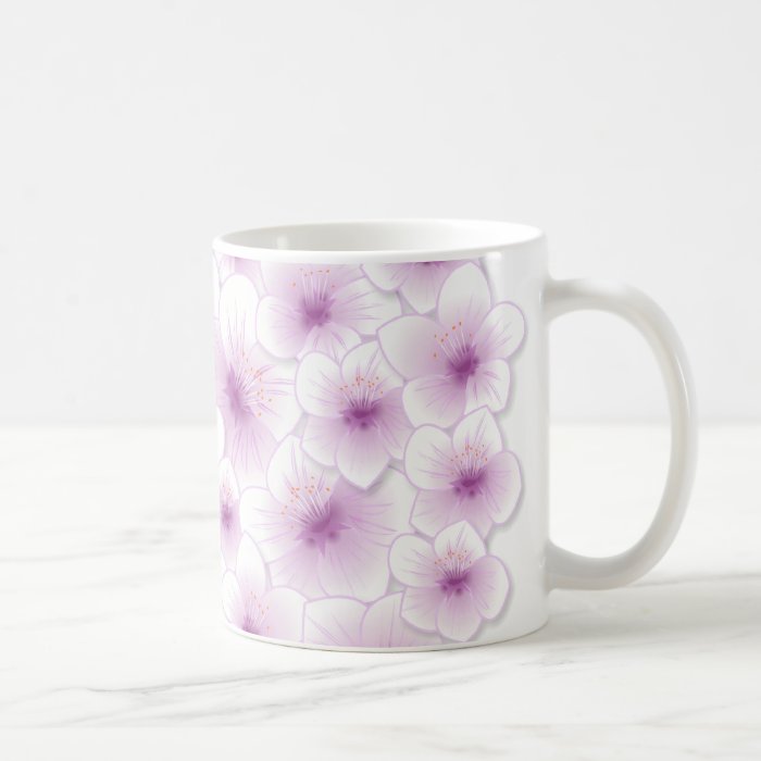 Spring Purple Cherry Blossom Flowers Mugs