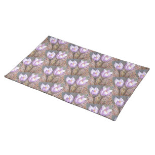 SPRING PURPLE CROCUS FLORAL PLACEMAT