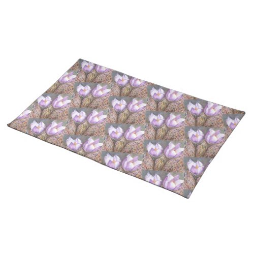 SPRING PURPLE CROCUS FLORAL PLACEMAT