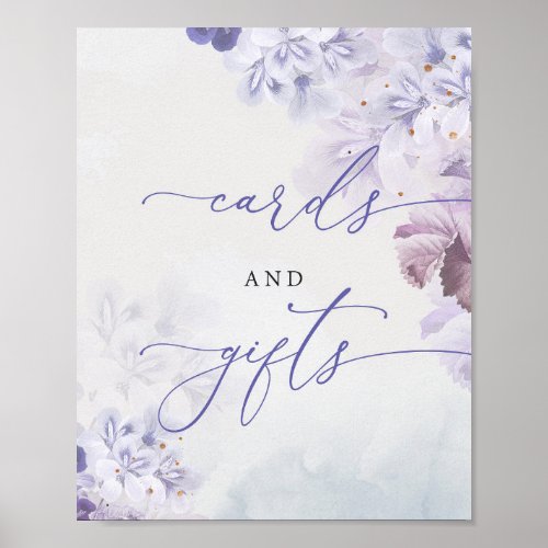 Spring purple dusty blue flowers cards and gifts poster