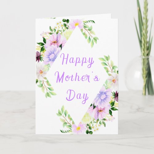 Spring Purple Floral Happy Mothers Day Card
