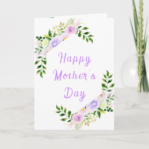 Spring Purple Floral Happy Mothers Day Card