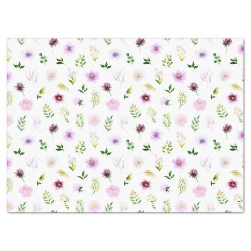 Mauve Floral Tissue Paper