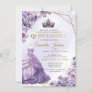 Spring purple flowers Princess Dress Quinceañera Invitation