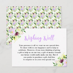 Spring Purple Flowers with Foliage Enclosure Card
